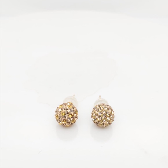 14k Yellow Gold Shambala Stud Earrings 8mm - Picture 7 of 8